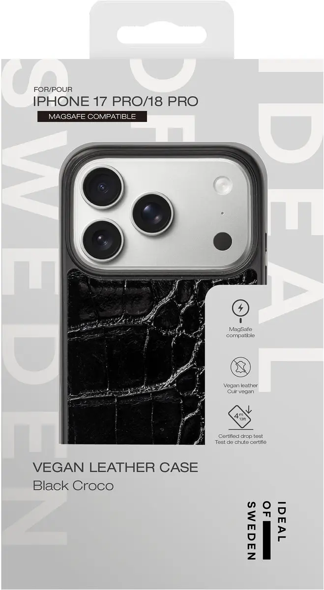 iDeal of Sweden Vegan Leather Backcover iPhone 18/17 Pro - IDVLCMS-I2661P-334 - Zwart - afbeelding 4 van 4