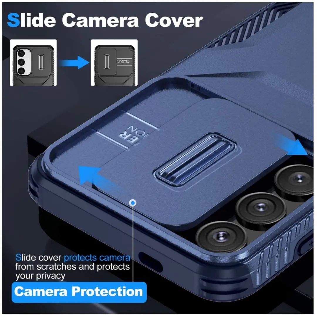 Selected Hoesje Samsung Galaxy S25/S24 Back Cover Blauw - Camera Slider - afbeelding 3 van 6