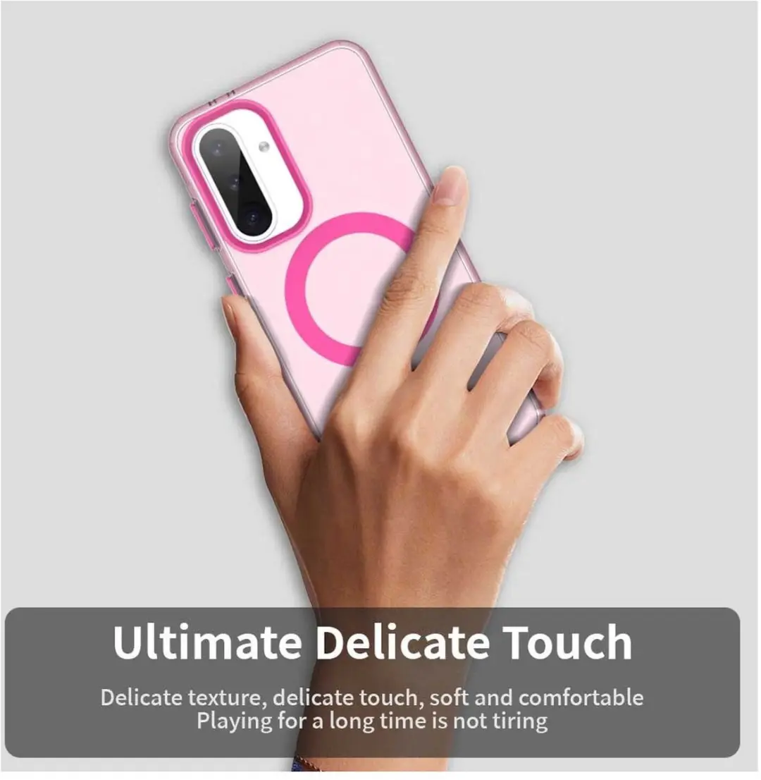 Selected MagSafe Backcover Hoesje Samsung Galaxy A56/A36 - Roze & Transparant - afbeelding 3 van 6