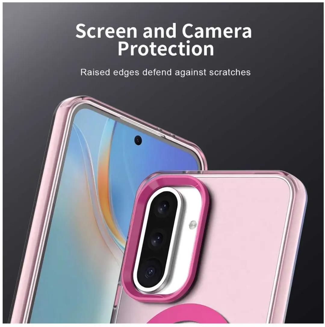 Selected MagSafe Backcover Hoesje Samsung Galaxy A56/A36 - Roze & Transparant - afbeelding 5 van 6