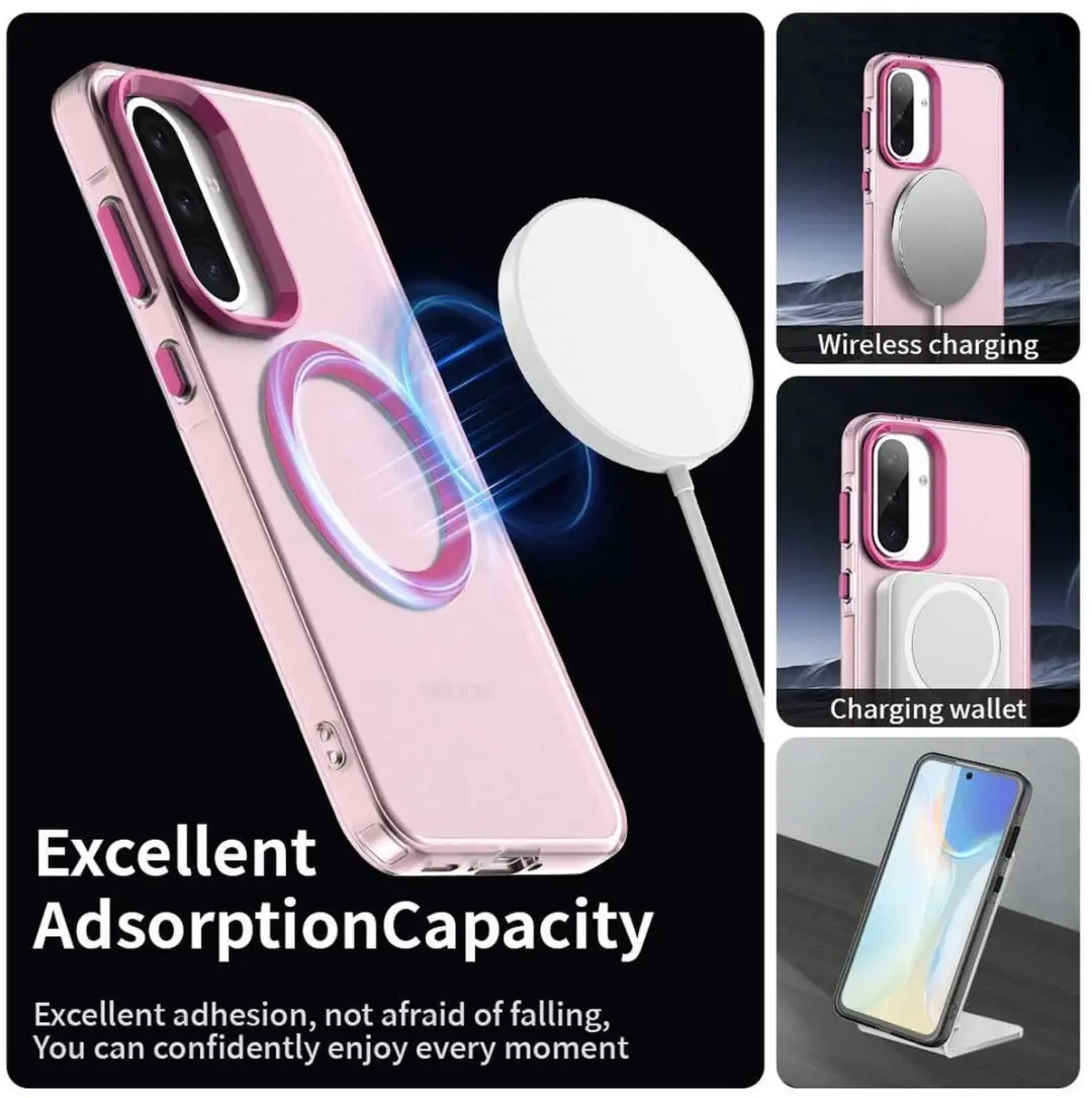 Selected MagSafe Backcover Hoesje Samsung Galaxy A56/A36 - Roze & Transparant - afbeelding 6 van 6