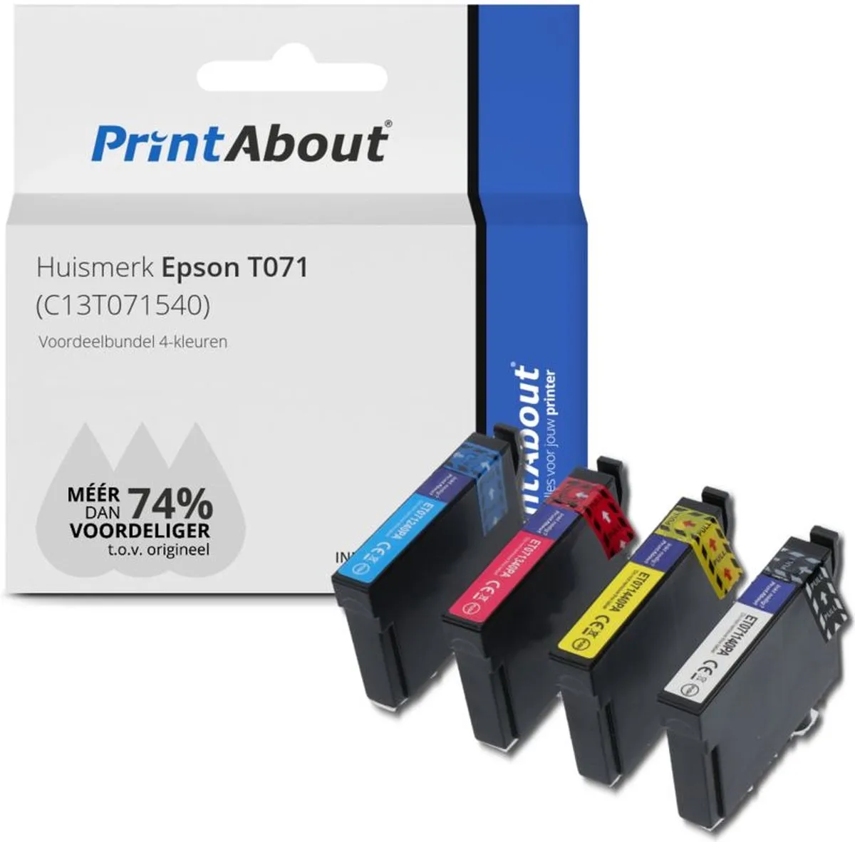 PrintAbout C13T071540-PA2 Inktcartridge 4 Kleuren