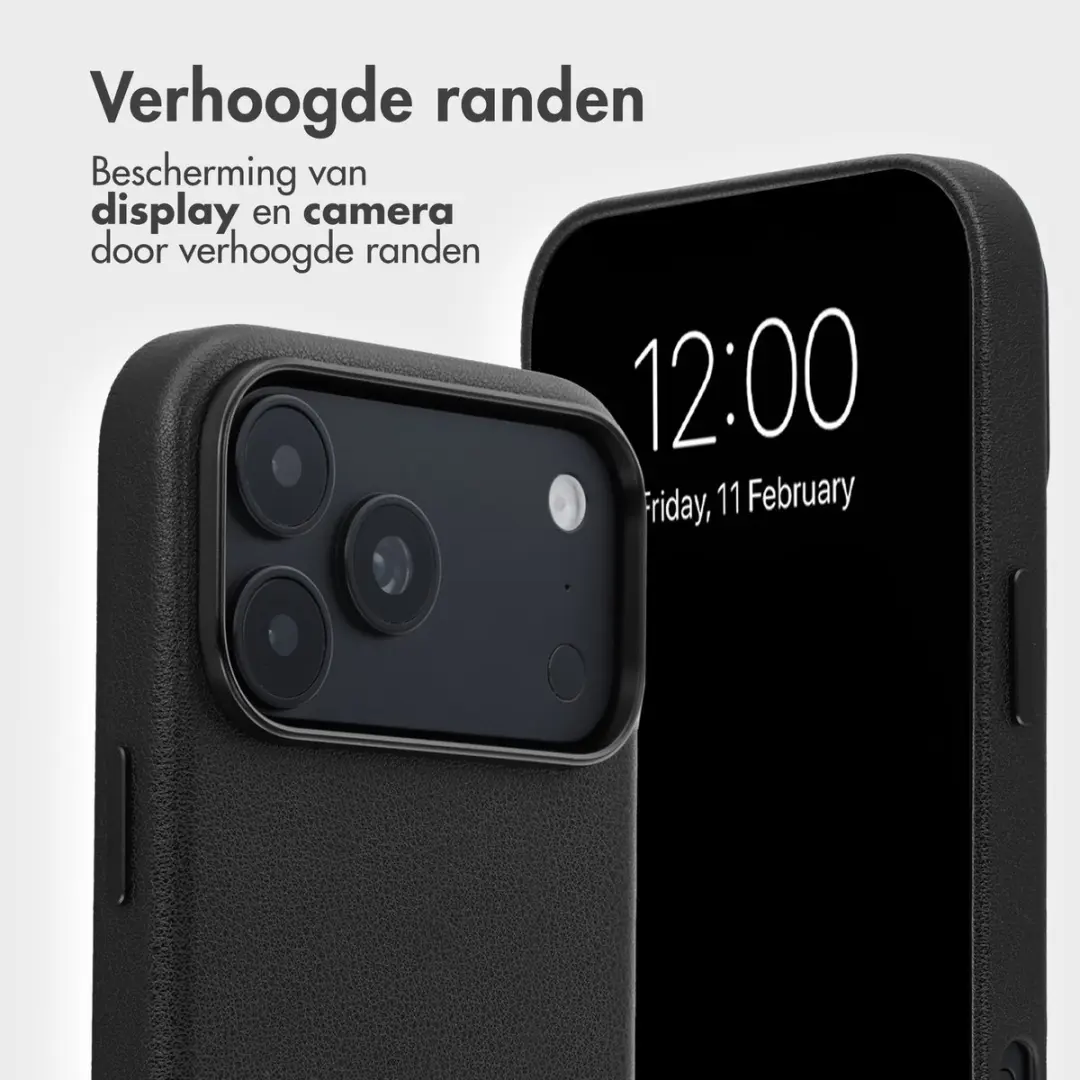Accezz Hoesje iPhone 18/17 Pro - Leather Bookcase 2-in-1 - 3 Pasjes - Zwart - afbeelding 5 van 6