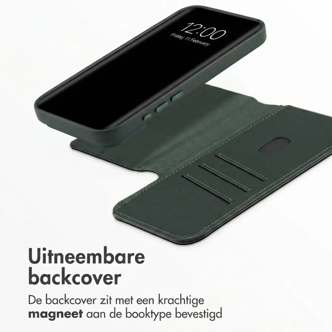 Accezz Hoesje iPhone 18/17 Pro Max - Leather Bookcase 2-in-1 - Cedar Green - afbeelding 5 van 6