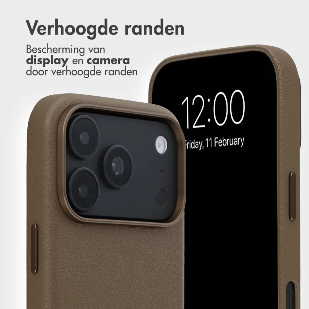 Accezz Leather Bookcase Hoesje iPhone 18/17 Pro Max - 3 Pasjes - Coffee Brown