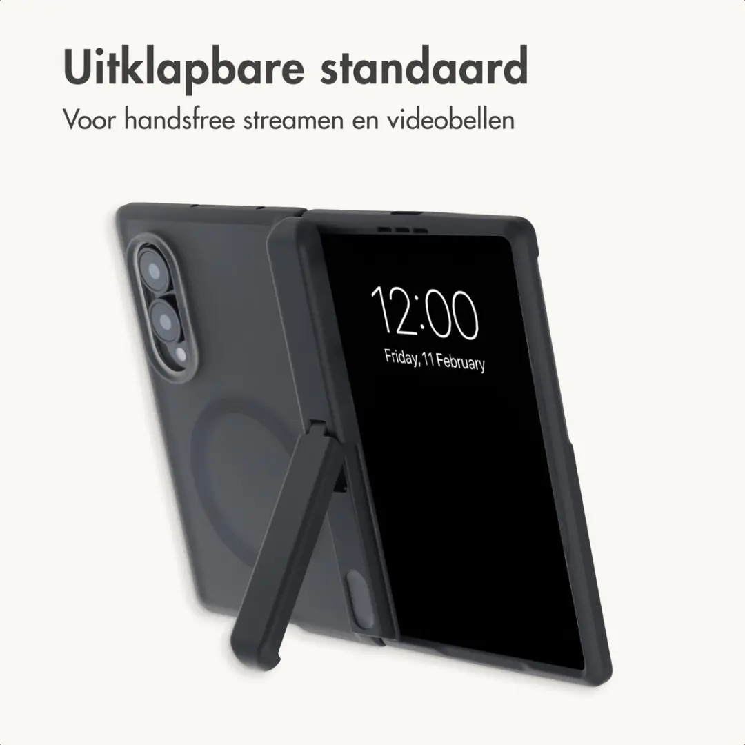 imosHion Hoesje Samsung Galaxy Z Fold8 - Magnetische Ring & Stand - Zwart - afbeelding 2 van 6