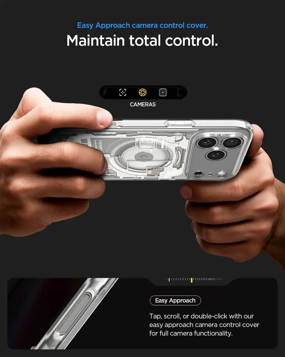 Spigen Ultra Hybrid MagFit ACS12164 Hoesje - iPhone 17/18 Pro - Grijs/Titanium - afbeelding 4 van 6