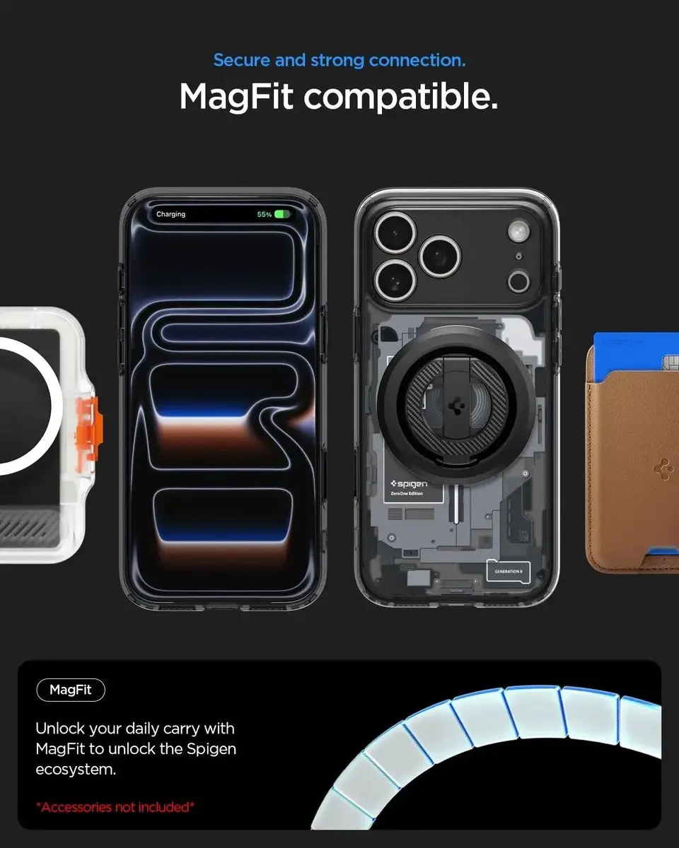 Spigen Ultra Hybrid MagFit ACS12165 Hoesje - iPhone 17/18 Pro - Zwart - afbeelding 4 van 6