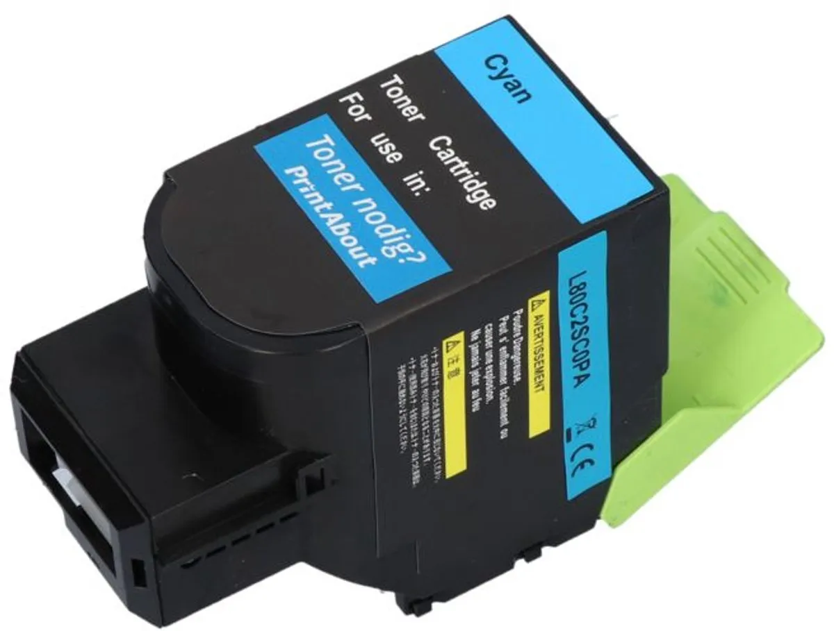 PrintAbout Huismerk 80C2SC0 Toner - Cyaan - 2.200 Pagina's