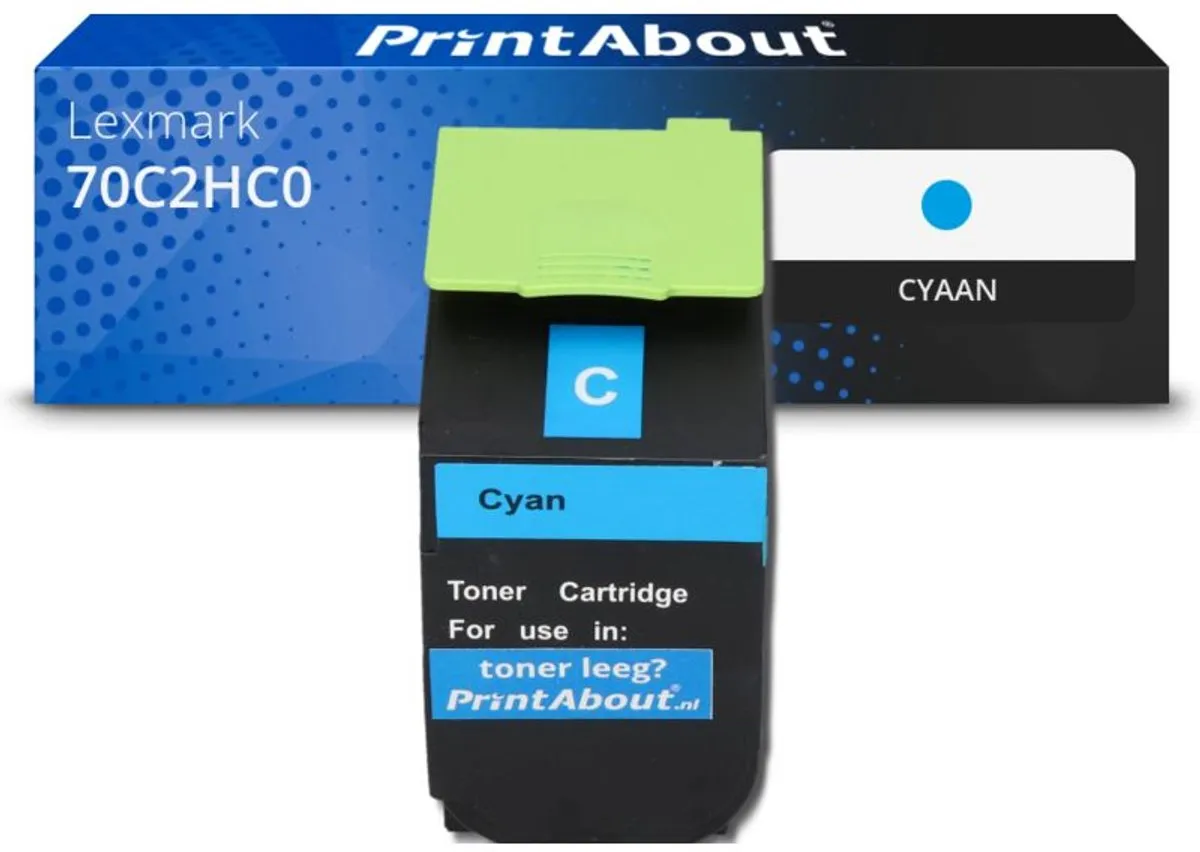 PrintAbout Lexmark 70C2HC0 Toner Cyaan - 3.500 Stuks