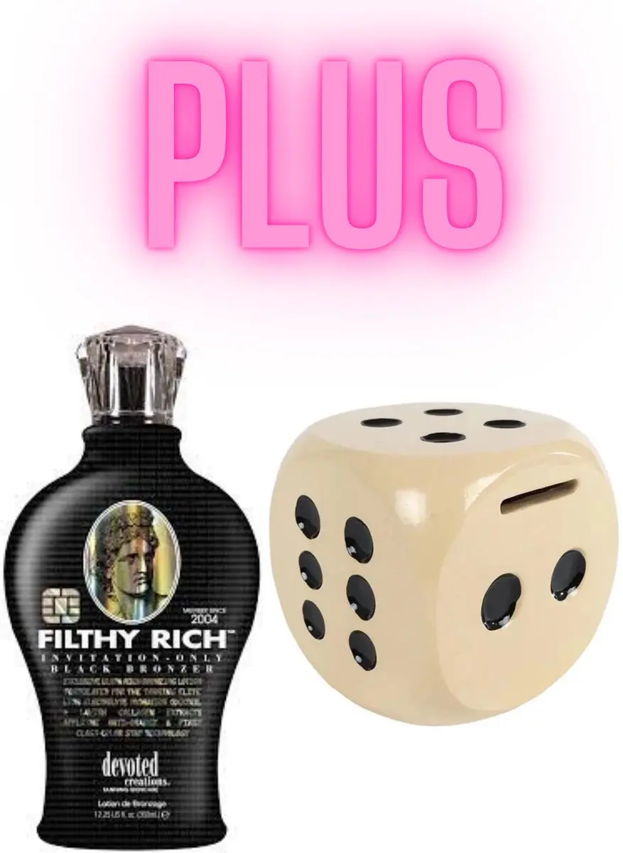 Devoted Creations Filthy Rich 360 ml PLUS Spaarpot Dobbelsteen 10 cm