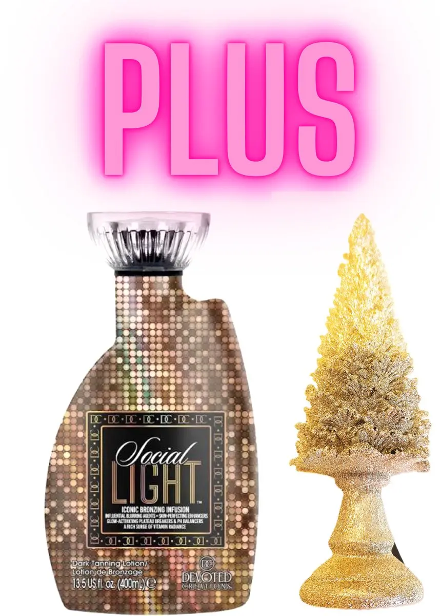 Devoted Creations Social Light 400 ml PLUS Countryfield Kerstboom Goud 31 cm