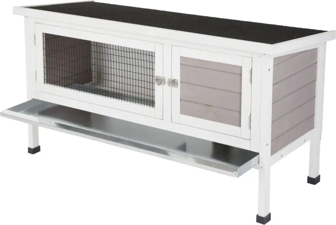 Kerbl Freddy Konijnenhok 116x45x62cm - Wit Geglazuurd Hout - afbeelding 6 van 6