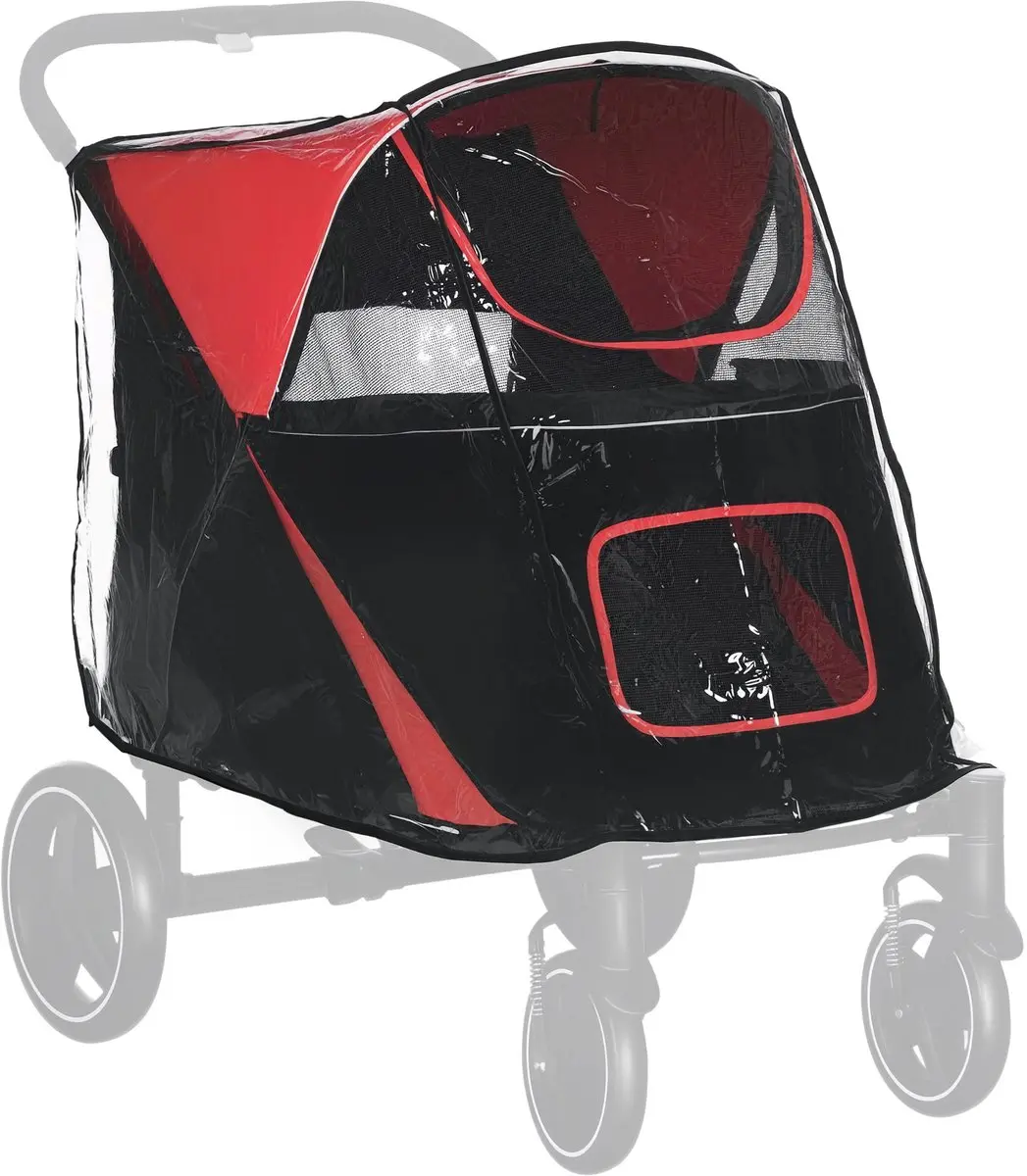PawHut Pet Stroller Cover-Kunststoff-87L x 54B x 70H cm-Transparent