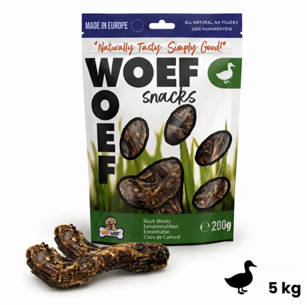 Woef Woef Snacks Hondensnacks Eendennekken 5.00 KG