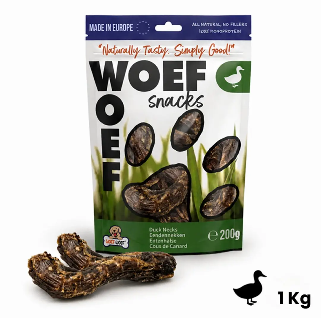 Woef Woef Snacks Hondensnacks Eendennekken 1.00 KG