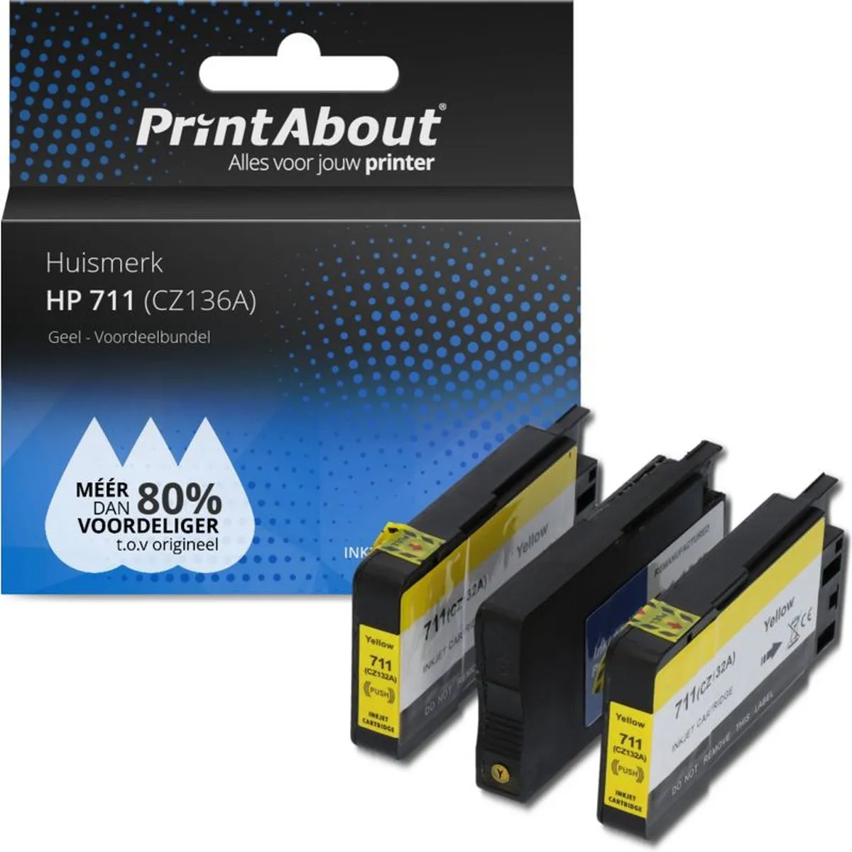 PrintAbout HP 711 Geel Inktcartridge