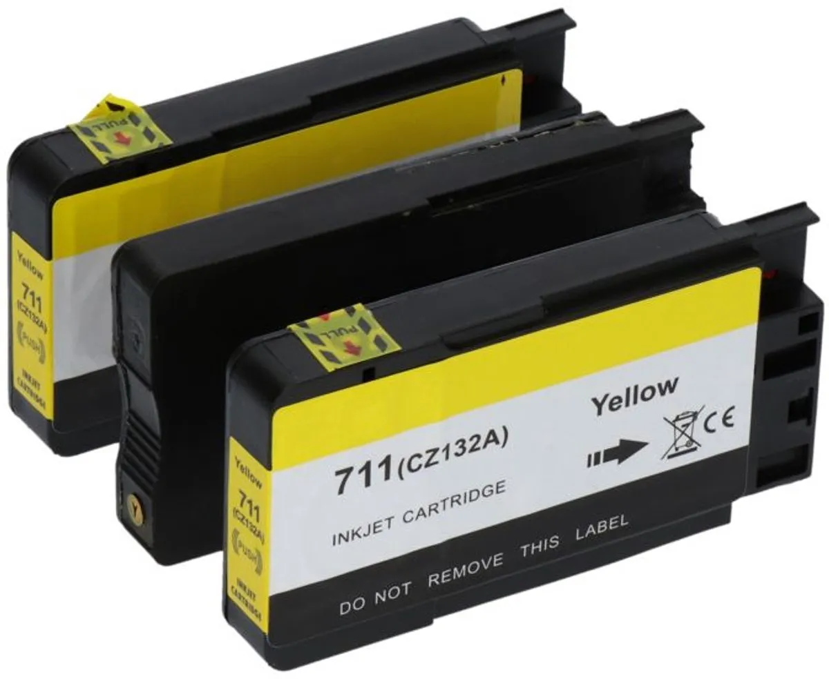 PrintAbout HP 711 Geel Inktcartridge - 3-pack