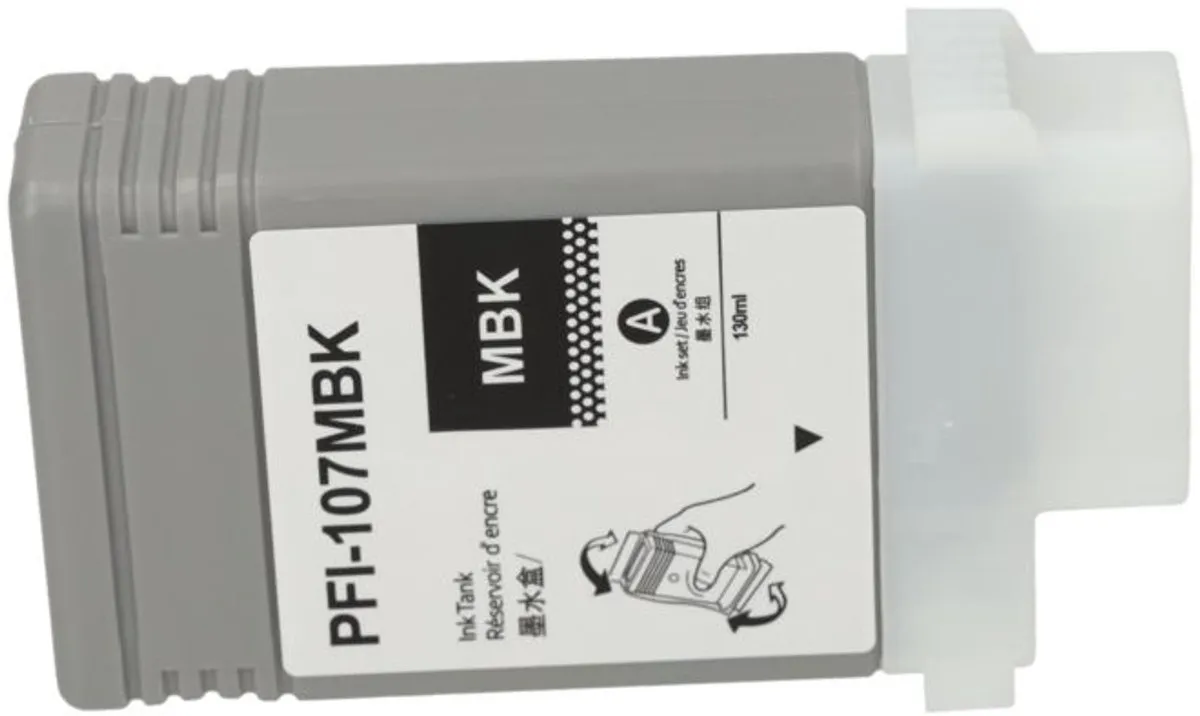 PrintAbout PFI-107MBK Inktcartridge Mat-zwart - 130ml - Canon