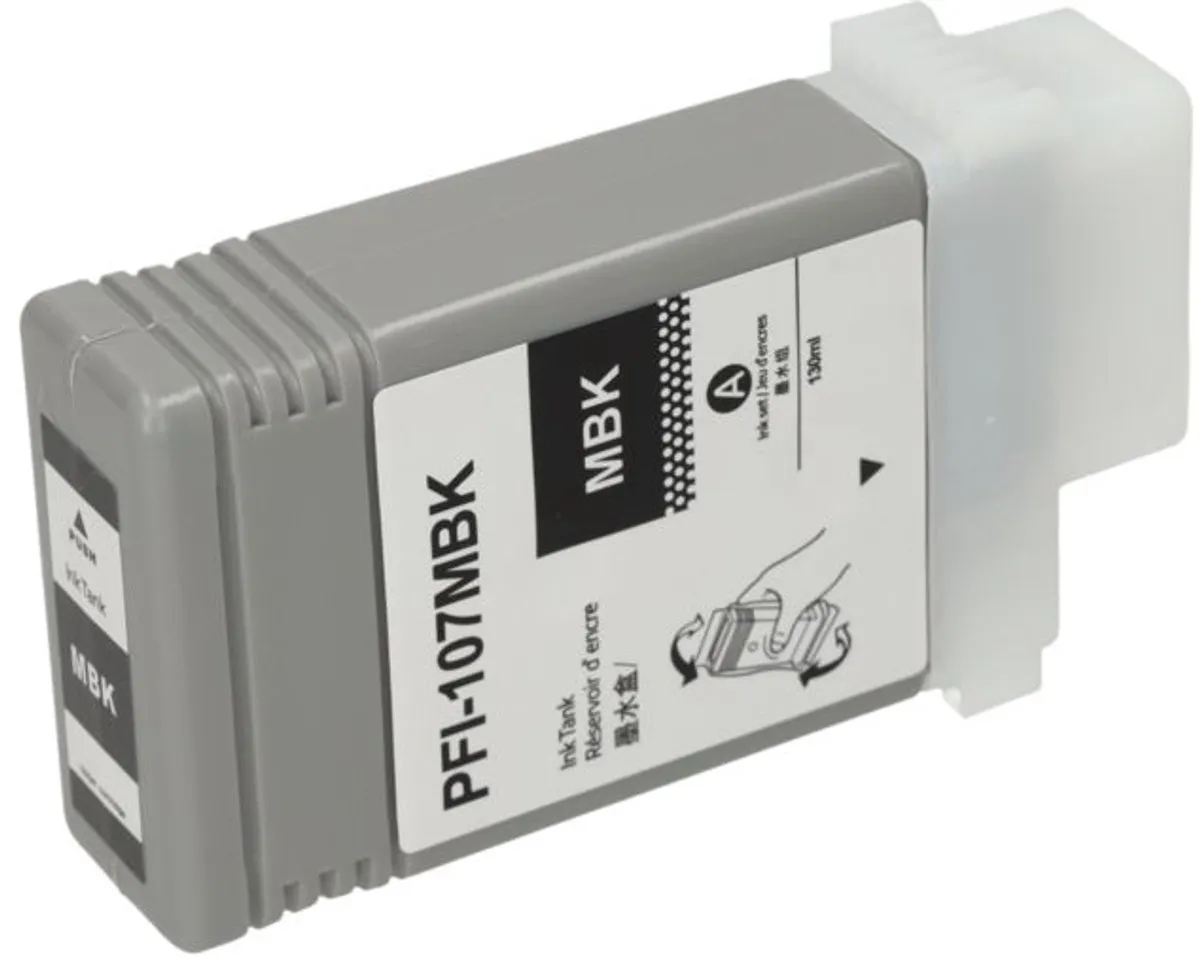 PrintAbout PFI-107MBK Inktcartridge Mat-zwart - 130ml - Canon