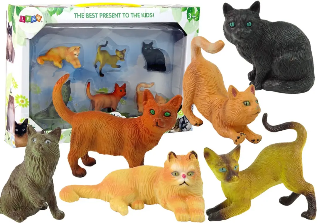 Set van 6 figuren huiskatten van verschillende rassen