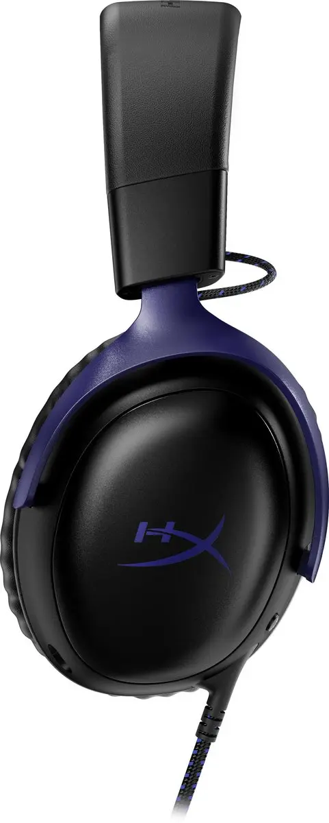 HyperX Cloud III D0SX6AA Game Headset - 53mm Drivers - USB-C/3.5mm - Zwart/Blauw - afbeelding 2 van 6