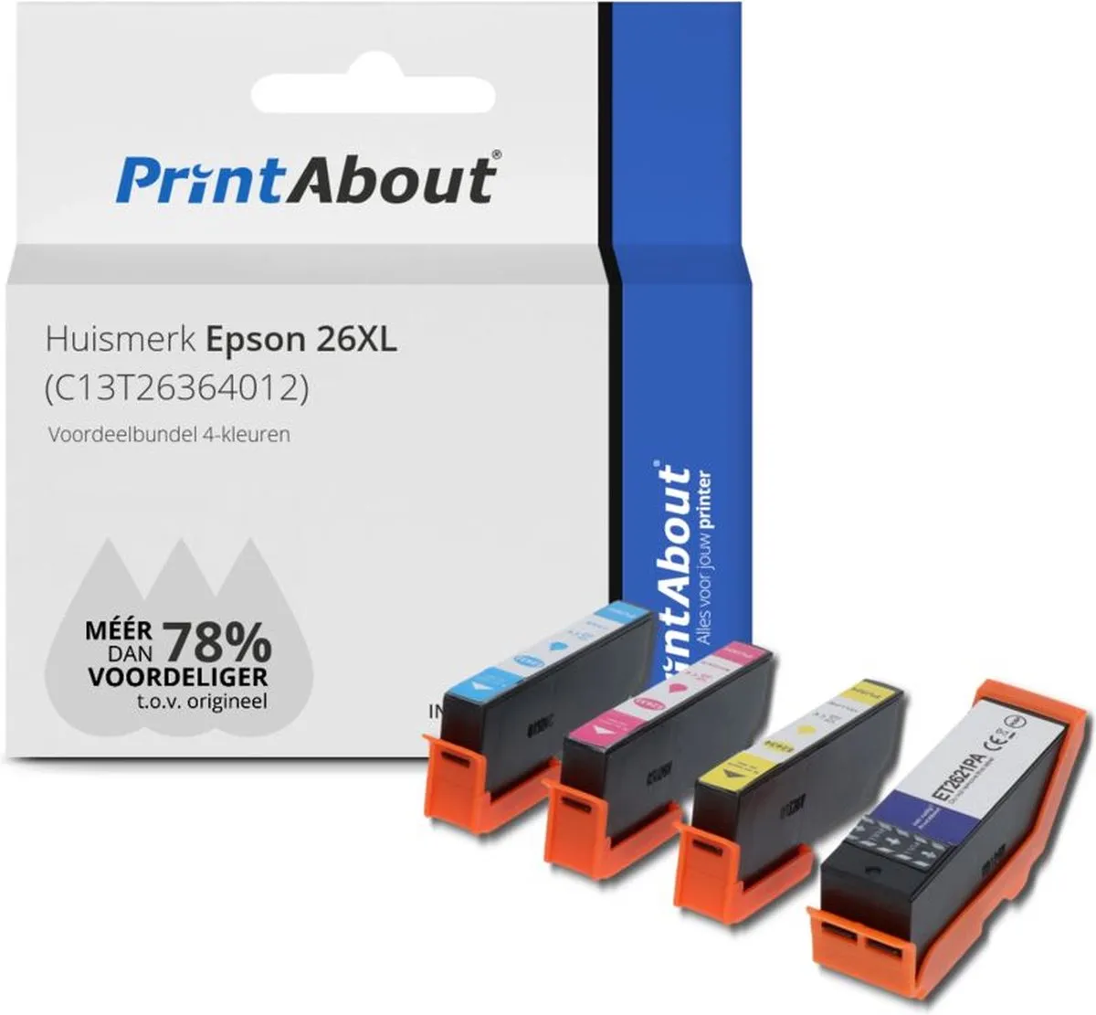 PrintAbout C13T26364012-PA2 Inktcartridge 4 Kleuren