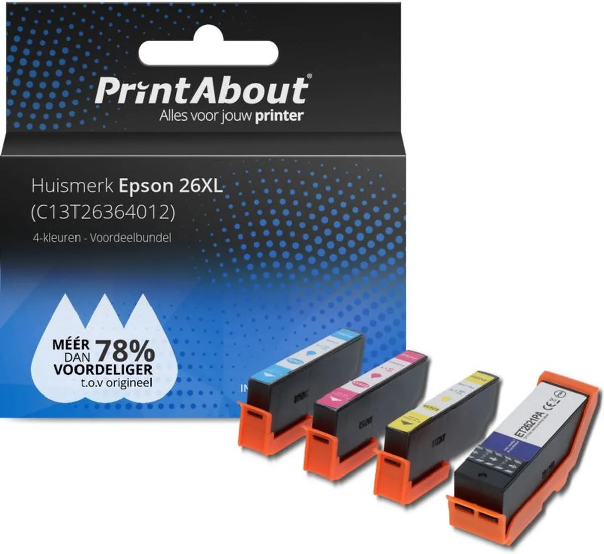 PrintAbout C13T26364012-PA2 Inktcartridge 4 Kleuren - 4.400 pagina's