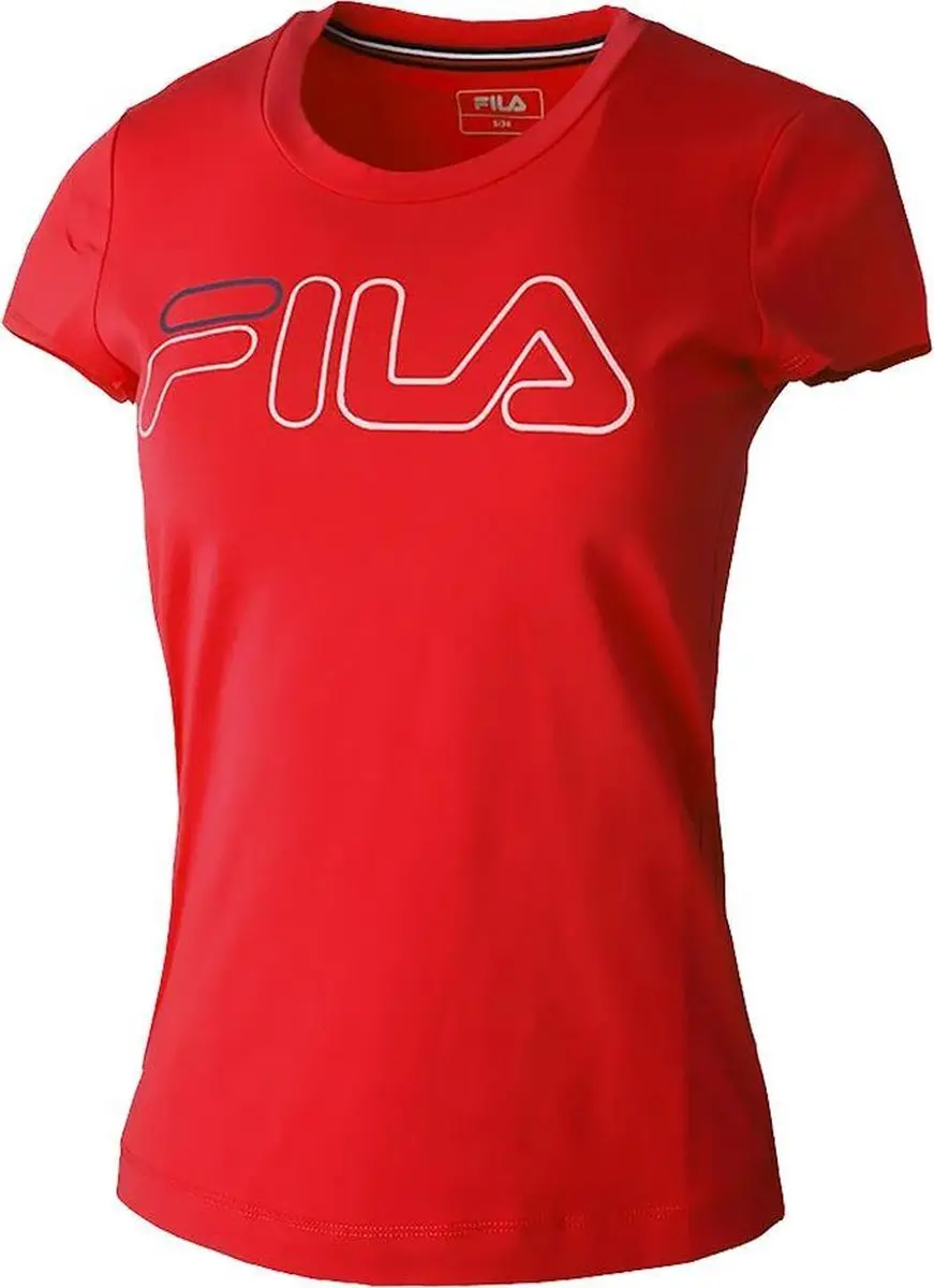 Fila Reni shirt dames rood/logo -XS
