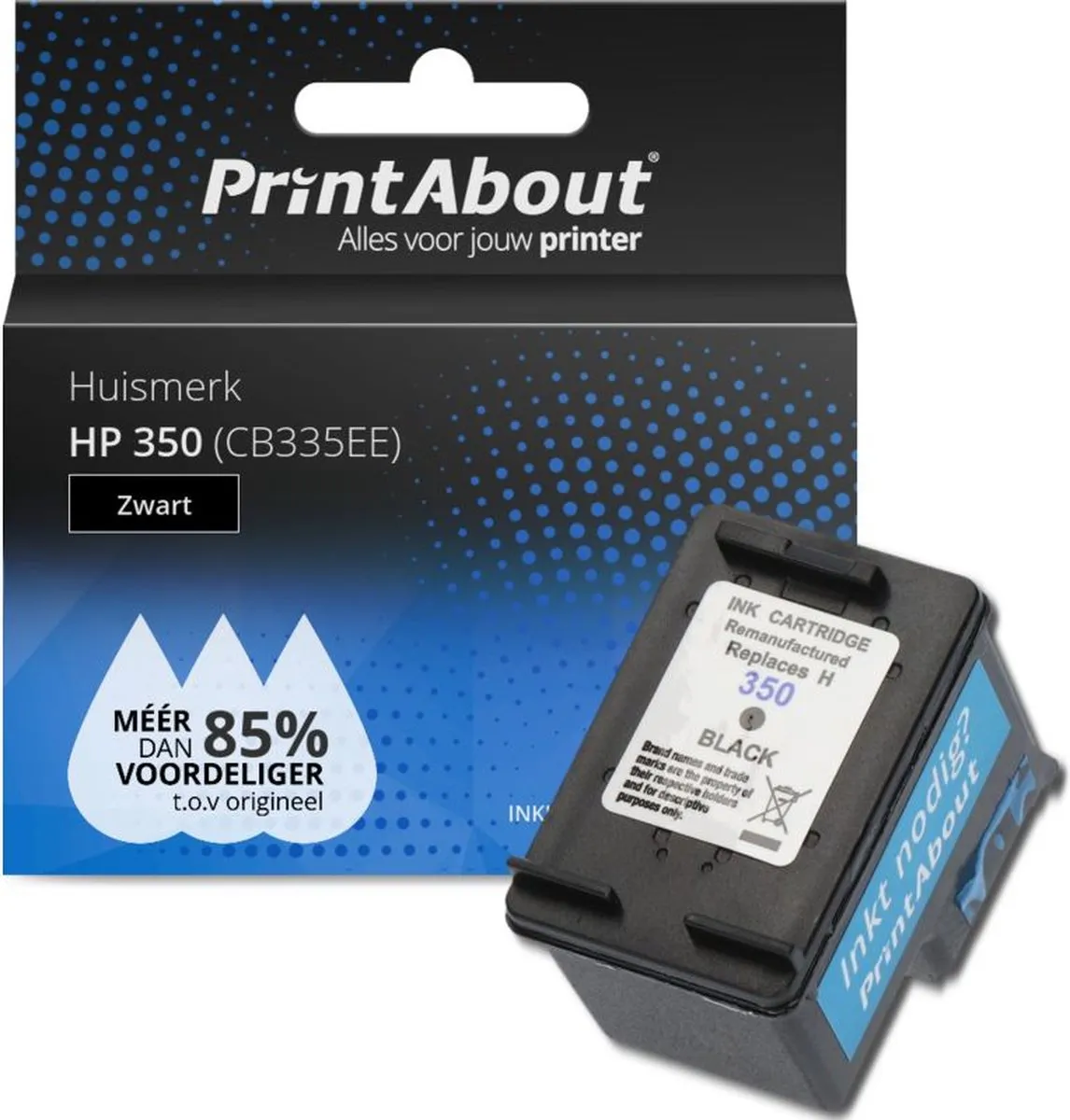 PrintAbout Huismerk HP 350 CB335EE Inktcartridge - 20ml - Zwart