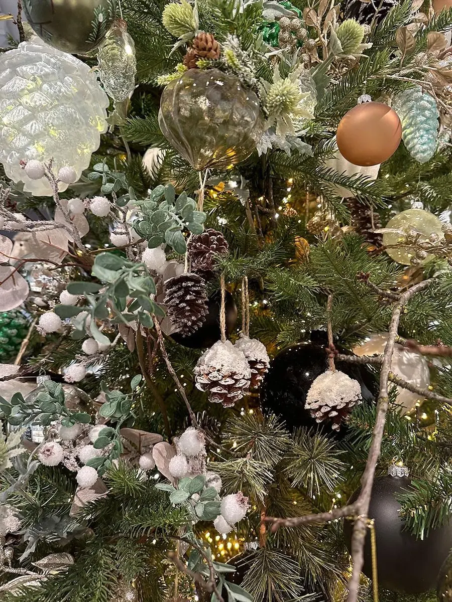 Decoris Kerstballen Zwart Glans 80mm - 12 Stuks - afbeelding 2 van 6
