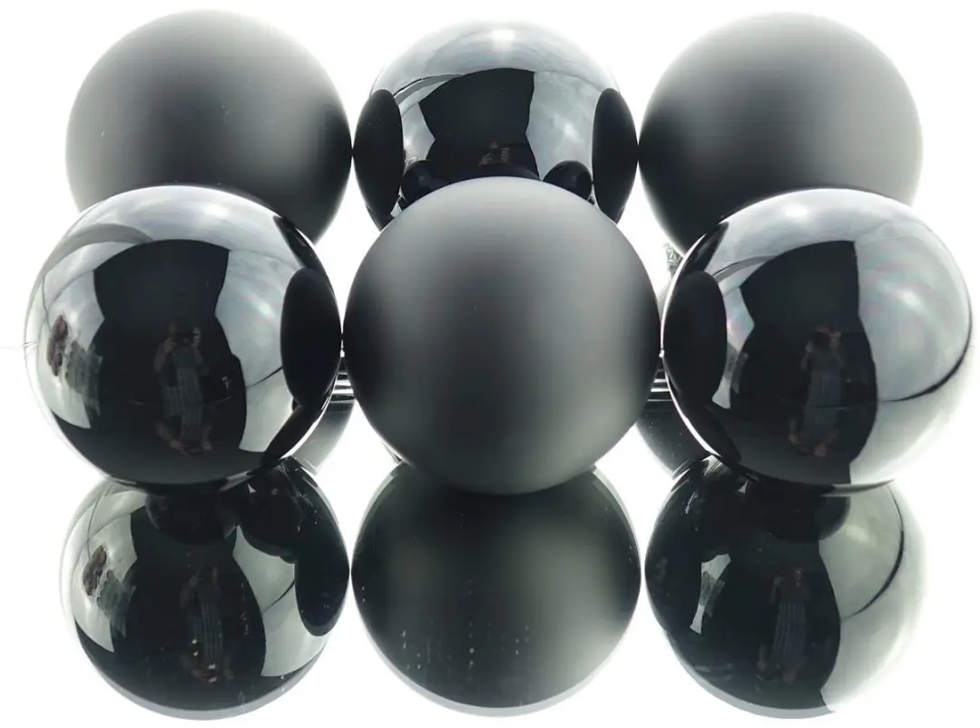 Decoris Kerstballen Zwart Glans 80mm - 12 Stuks - afbeelding 5 van 6