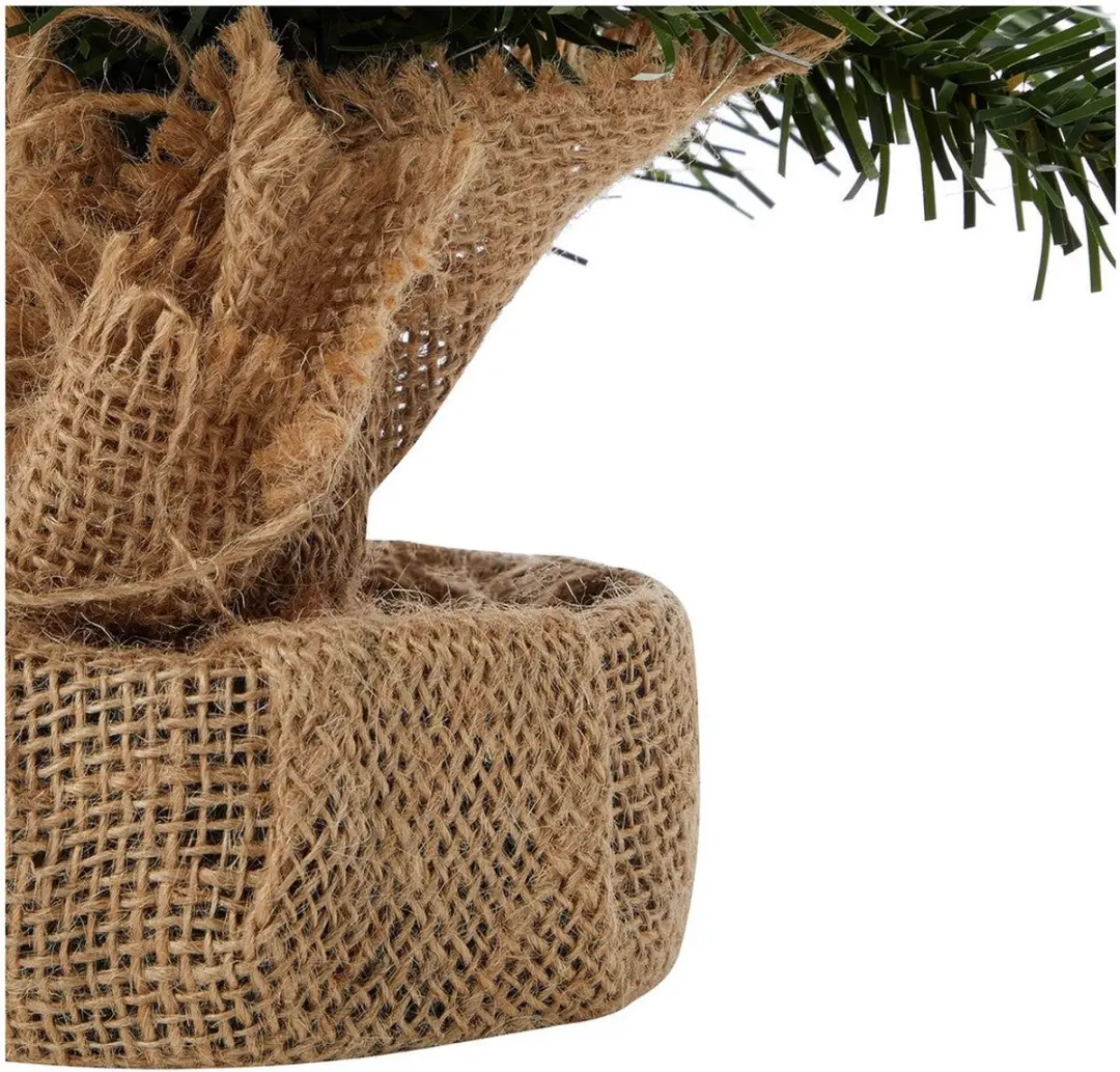 Decoris Everlands Mini Kunstboom 60cm - Groen - Jute Zak