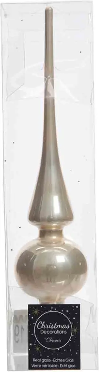 Decoris Kerstboompiek Glas - 26cm Wit
