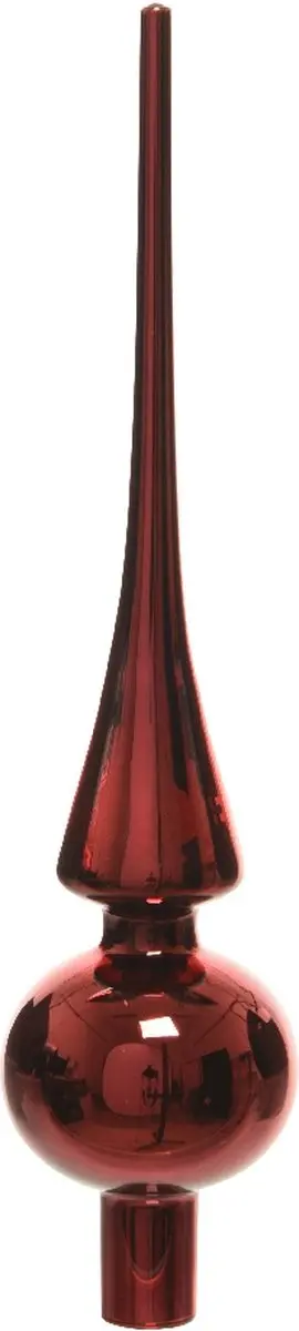 Decoris Kerstboompiek Glas - Donkerrood 26cm