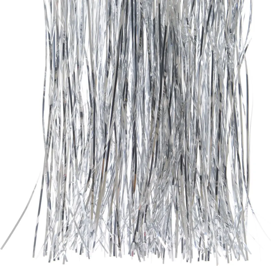 Decoris lametta vinyl glanzend H40cm zilver L0.10-B50.00-H40.00cm