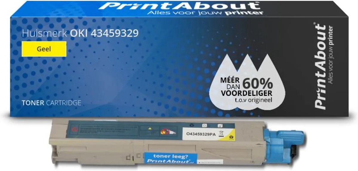 PrintAbout 43459329-PA Toner Geel - 2.750 Pagina's