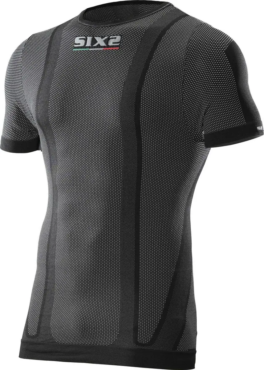 SIXS CLASSIC CARBON / Zweethemd korte mouw zwart-S