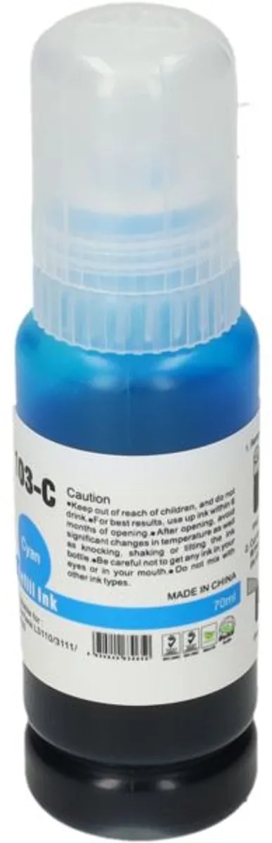 PrintAbout Huismerk Epson C13T00S24A-PA Inktcartridge - Cyaan 70ml