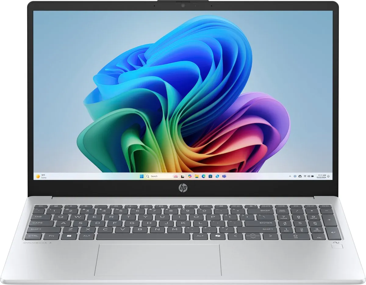 HP OmniBook 3 15-fn0652ng Laptop - Ryzen AI 5 330 - 16GB 512GB SSD - Zilver - afbeelding 6 van 6