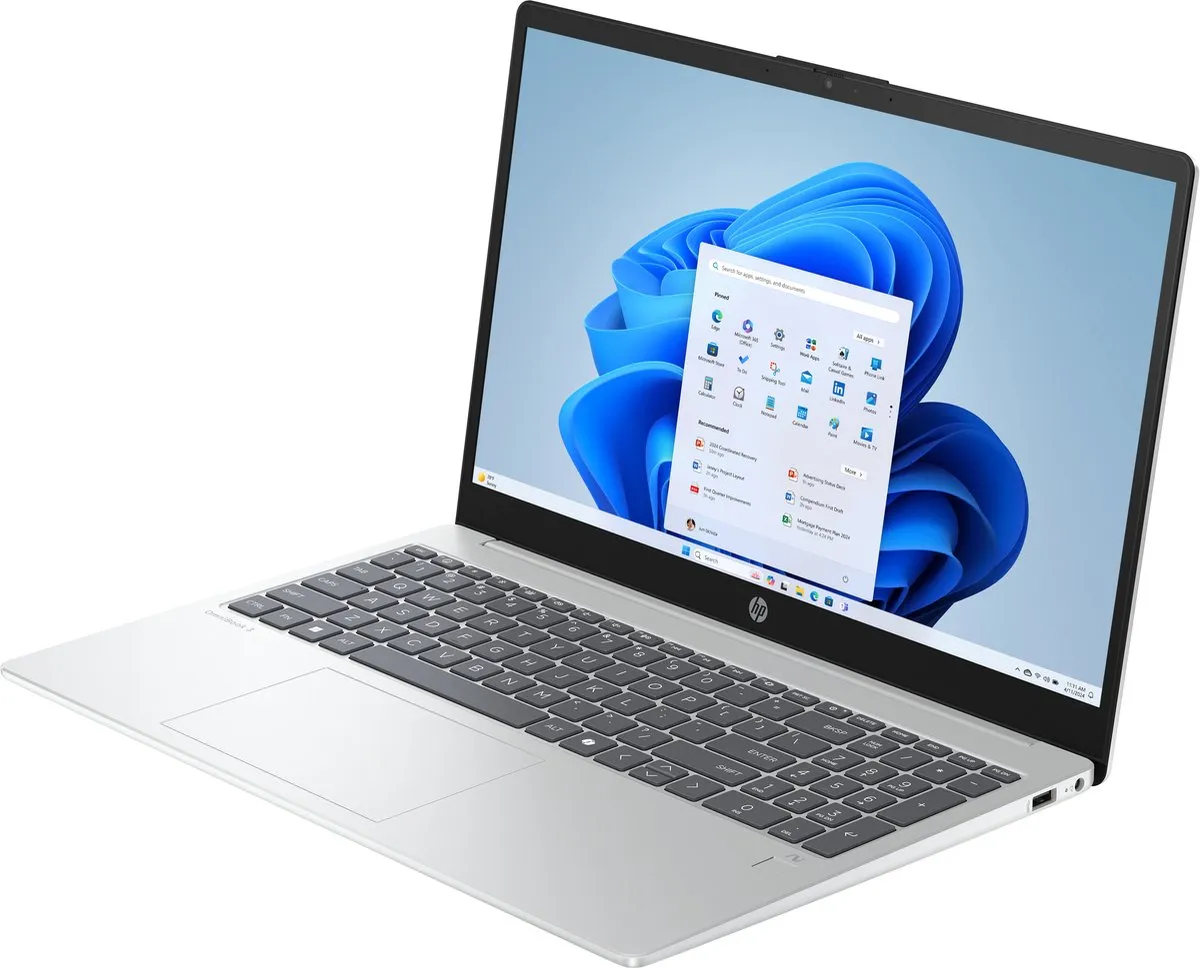HP OmniBook 3 15-fn0652ng Laptop - Ryzen AI 5 330 - 16GB 512GB SSD - Zilver - afbeelding 3 van 6
