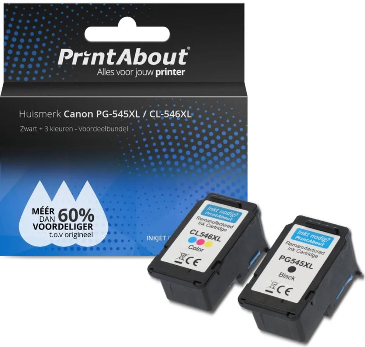 PrintAbout Canon PG-545XL/CL-546XL Inktcartridges - 20 Stuks (Zwart + 3 Kleuren)