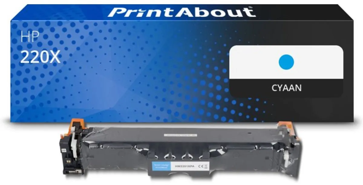 PrintAbout Huismerk HP 220X W2201X Toner Cyaan - 6.000 pagina's