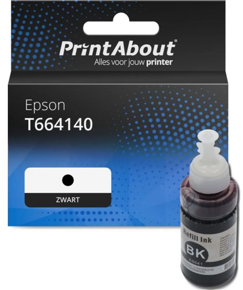 PrintAbout T664140 Inktcartridge Zwart