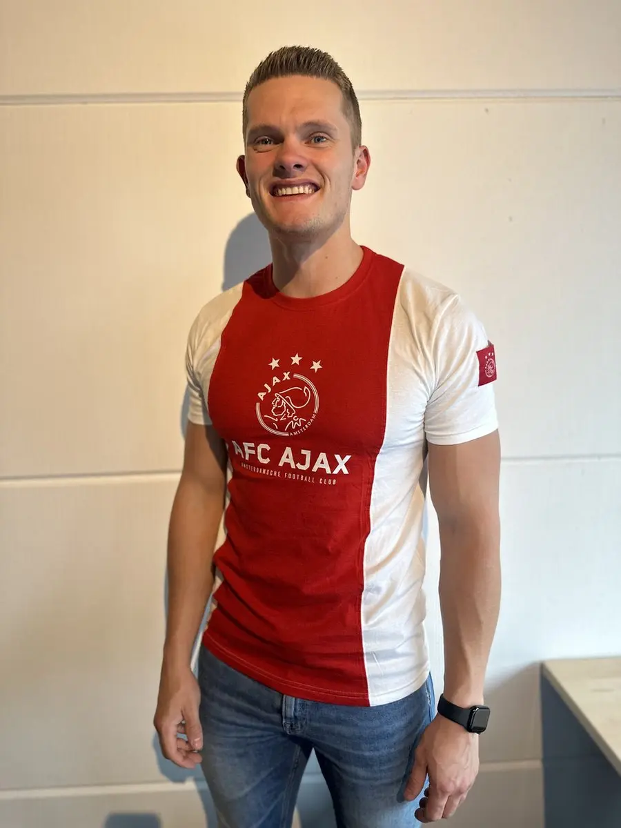 Ajax Kids T-Shirt Rood Wit Logo 176