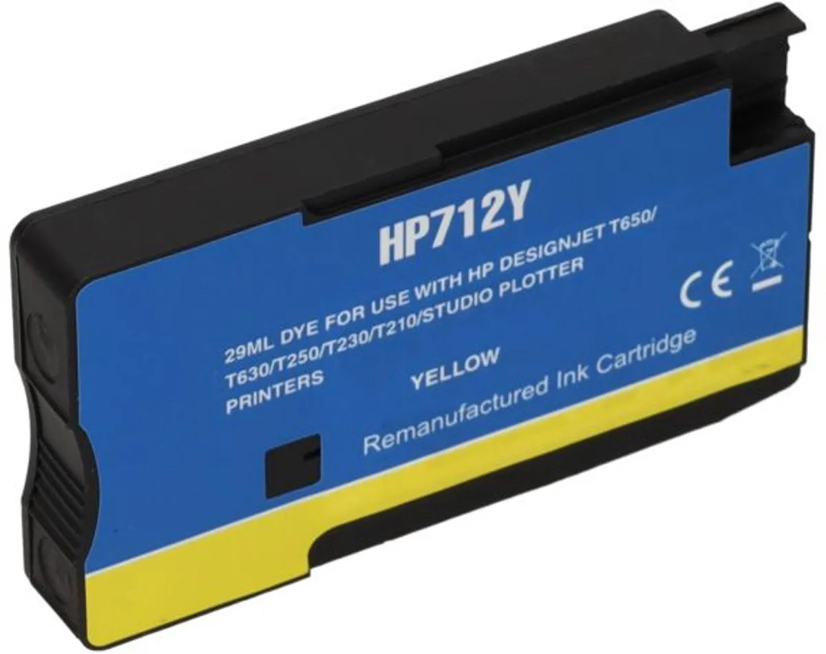PrintAbout Inktcartridge 712 3ED69A Geel - 29ml - o.a. HP