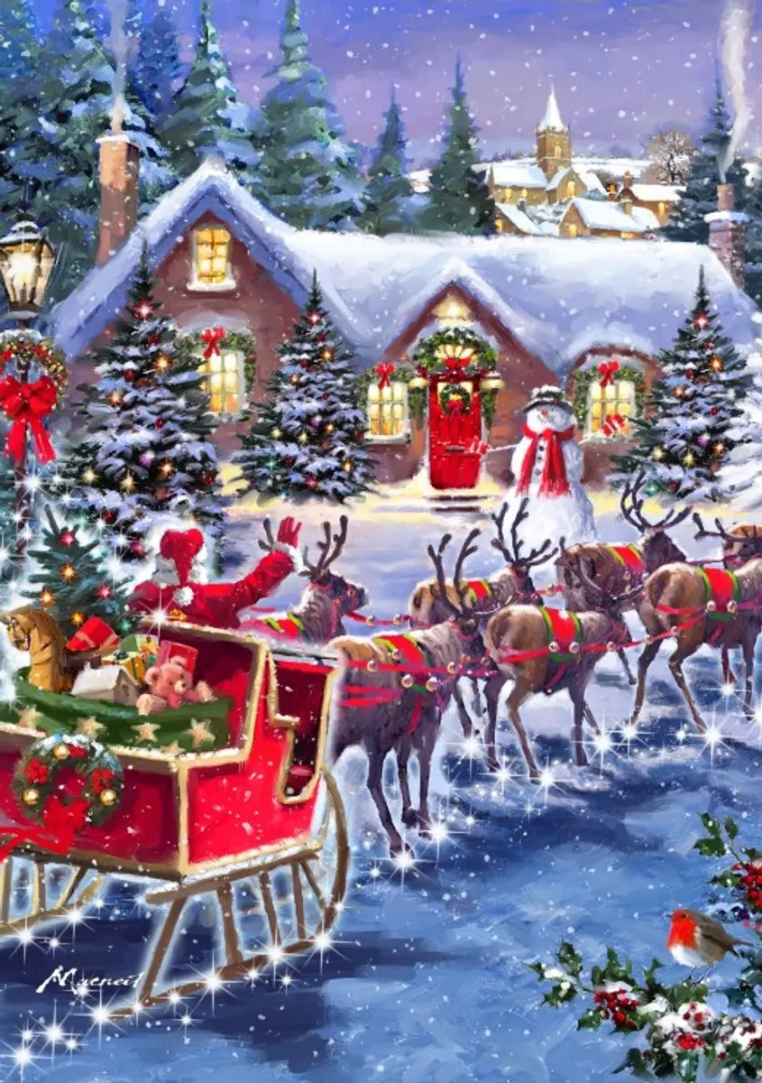 Bluebird Puzzle Santa And Sleigh 500 Stuks