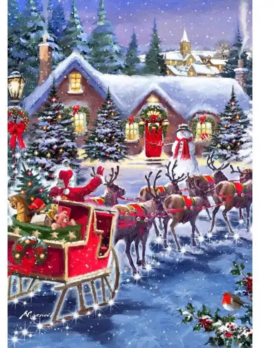 Bluebird Puzzle Santa And Sleigh 500 Stuks - 500 Puzzeldelen