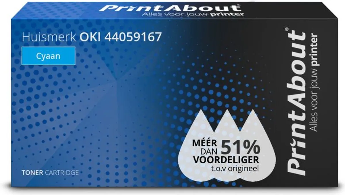 PrintAbout OKI 44059167 Toner Cyaan - 8.000 Pagina's