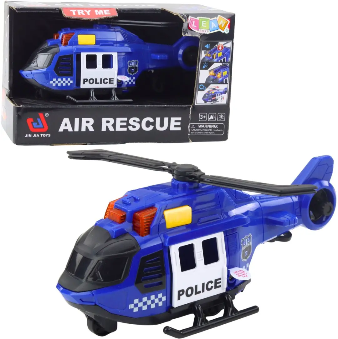 Lean Toys Politiehelikopter met Kraanlichten